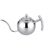Hand Flush Pot Mocha Coffee Pot Stainless Steel Coffee Pot European Style Stainless Steel Teapot With Strainer, 1L, 0.85L 1L