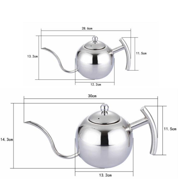 Hand Flush Pot Mocha Coffee Pot Stainless Steel Coffee Pot European Style Stainless Steel Teapot With Strainer, 1L, 0.85L