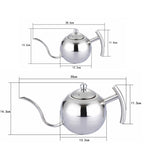 Hand Flush Pot Mocha Coffee Pot Stainless Steel Coffee Pot European Style Stainless Steel Teapot With Strainer, 1L, 0.85L