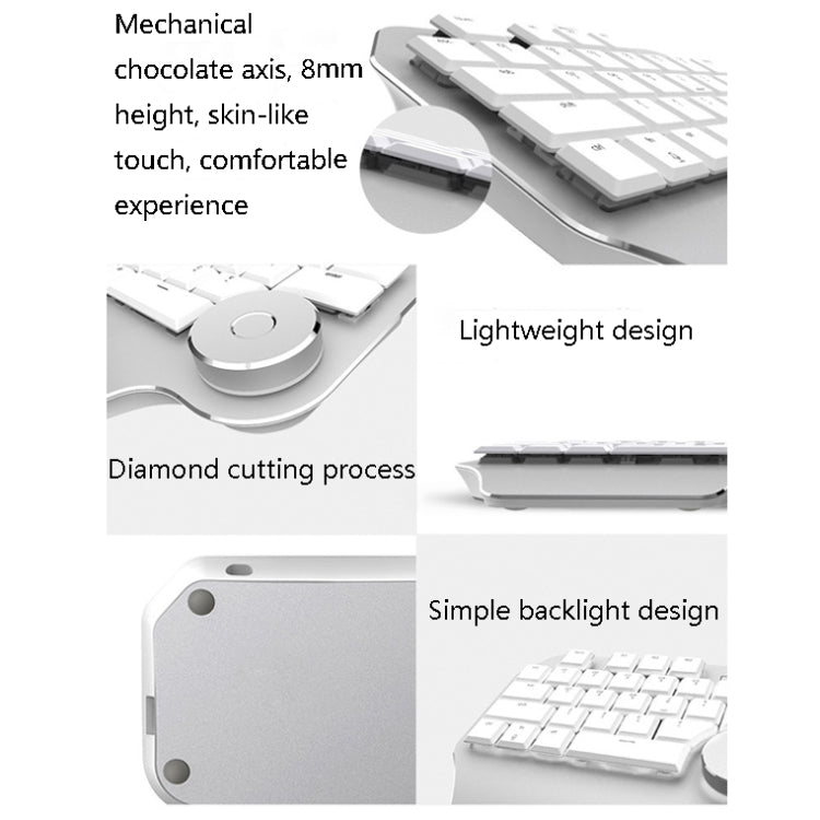 DELUX T11 29 Keys Single-Hand Keyboard Shortcut Key Speech Tool Flat Keyboard, Colour: Silver, Silver – Aluminum Alloy