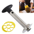 2 PCS Stainless Steel Pineapple Peeler Slicers Fruit Cutter Kitchen Tools, Pineapple Corer Slicer (Black handle), Pineapple Corer Slicer (Yellow handle) Pineapple Corer Slicer (Black handle) Black handle