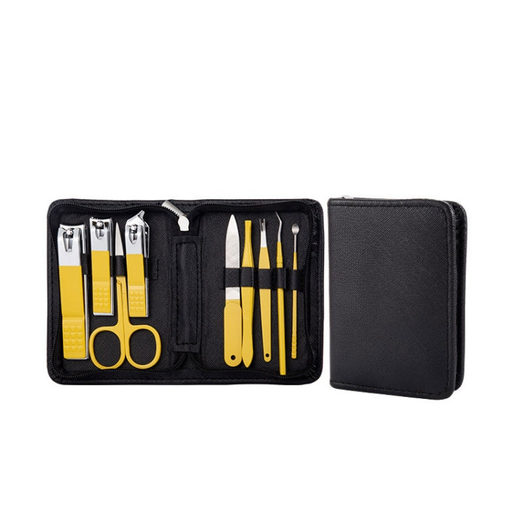 9 In 1 Nail Clipper Set Manicure Set Stainless Steel Nail Clipper Manicure Tool, 9 In 1, 18 In 1 Yellow, 26 In 1 Pink, 26 In 1 Black – Card Slot, Leather 9 In 1