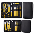 9 In 1 Nail Clipper Set Manicure Set Stainless Steel Nail Clipper Manicure Tool, 9 In 1, 18 In 1 Yellow, 26 In 1 Pink, 26 In 1 Black – Card Slot, Leather