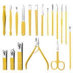 9 In 1 Nail Clipper Set Manicure Set Stainless Steel Nail Clipper Manicure Tool, 9 In 1, 18 In 1 Yellow, 26 In 1 Pink, 26 In 1 Black – Card Slot, Leather