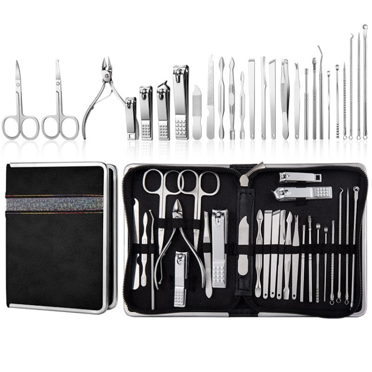 9 In 1 Nail Clipper Set Manicure Set Stainless Steel Nail Clipper Manicure Tool, 9 In 1, 18 In 1 Yellow, 26 In 1 Pink, 26 In 1 Black – Card Slot, Leather 26 In 1 Black