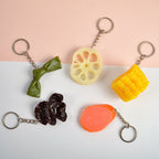 PVC Simulation Vegetable Model Pendant Creative Play House Small Toys, 3 PCS Keychain Hot Dog, 3 PCS Keychain Corn, 3 PCS Keychain Broccoli, 10 PCS Keychain Fungus, 5 PCS Keychain Lotus Root, 5 PCS Keychain Kelp, 5 PCS Keychain Ham Sausage – Durable...