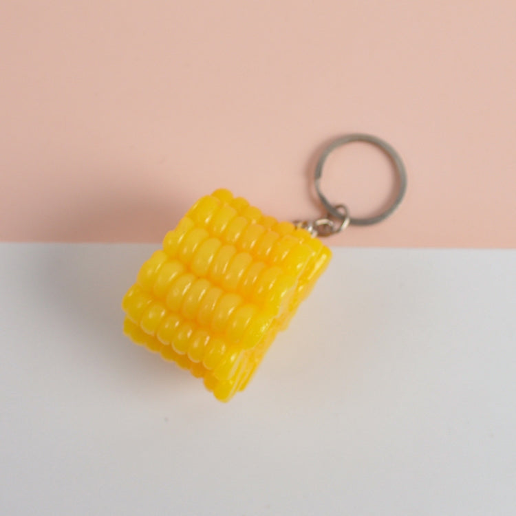 PVC Simulation Vegetable Model Pendant Creative Play House Small Toys, 3 PCS Keychain Hot Dog, 3 PCS Keychain Corn, 3 PCS Keychain Broccoli, 10 PCS Keychain Fungus, 5 PCS Keychain Lotus Root, 5 PCS Keychain Kelp, 5 PCS Keychain Ham Sausage – Durable... 3 PCS Keychain Corn