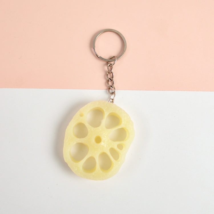 PVC Simulation Vegetable Model Pendant Creative Play House Small Toys, 3 PCS Keychain Hot Dog, 3 PCS Keychain Corn, 3 PCS Keychain Broccoli, 10 PCS Keychain Fungus, 5 PCS Keychain Lotus Root, 5 PCS Keychain Kelp, 5 PCS Keychain Ham Sausage – Durable... 5 PCS Keychain Lotus Root