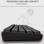 LEAVEN K28 61 Keys Gaming Office Computer RGB Wireless Bluetooth + Wired Dual Mode Mechanical Keyboard, Cabel Length:1.5m, Green Axis (White), Green Axis (Blue), Green Axis (Pink), Red Axis (White), Red Axis (Blue), Red Axis (Pink), Tea Axis...