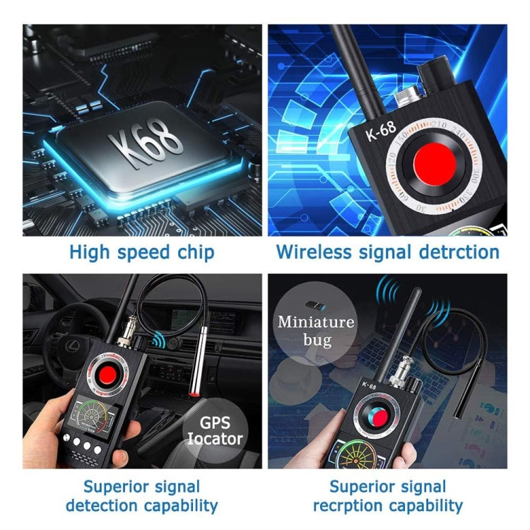 K68 Hotel Anti-Sneak Shooting Anti-Location Automatic Detection Anti-Eavesdropping And Anti-Monitoring Camera Signal Detector, K68 – Durable Build, Easy to Use
