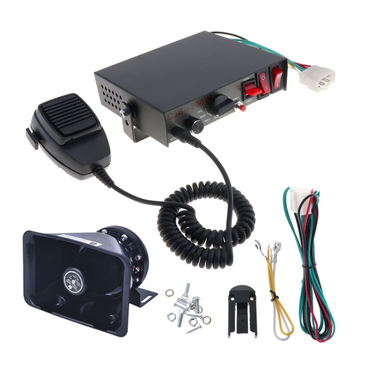 200W 12/24V Car Alert Host With Shoutlers 9 Sound Car Alarm Speaker, 9 Sound 9 Sound
