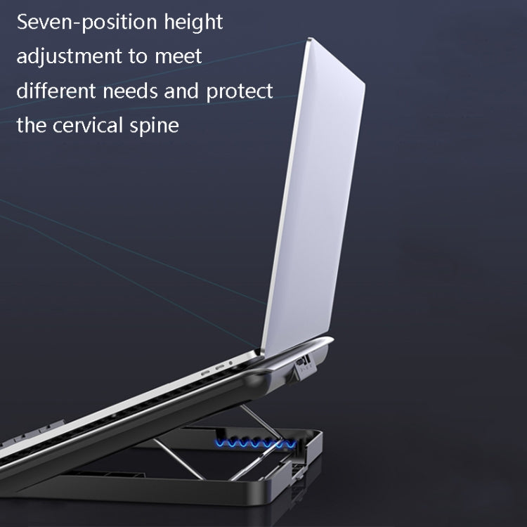 ICE COOREL Laptop Aluminum Alloy Radiator Fan Silent Notebook Cooling Bracket, Space Silver, Six-Fan Space Silver, Six-Fan Tungsten Gold Black – Wear-resistant, Aluminum Alloy
