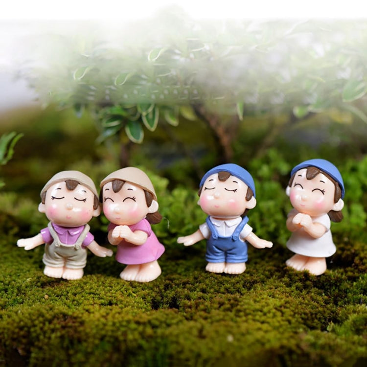 4 PCS Boys and Girls Micro Landscape Ornaments Toy House Decorations, Random Style Delivery, 4 PCS Boys and Girls House Decorations 4 PCS Boys and Girls House Decorations