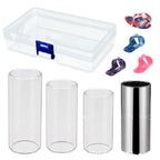 M02219 4 in 1 Plexiglass Slid Bar + Stainless Steel Slid Bar + Celluloid Guitar Finger Pick + Plastic Box Set, Plexiglass Slid Bar – Durable Build, Easy to Use Plexiglass Slid Bar