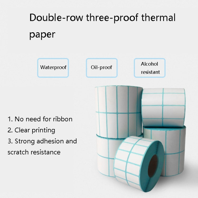 Sc5030 Double-Row Three-Proof Thermal Paper Waterproof Barcode Sticker, 50 x 40 mm (2000 Pieces), 50 x 35 mm (2000 Pieces), 50 x 30 mm (2000 Pieces), 50 x 25 mm (2500 Pieces), 50 x 20 mm (5000 Pieces), 40 x 80 mm (1000 Pieces), 40 x 70 mm (2000 Piece...