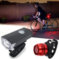 Bicycle Highlight USB Rechargeable Lamp Waterproof Bicycle Headlight Taillight Set, Headlight + Taillight (Black) Headlight + Taillight (Black) Headlight + Taillight