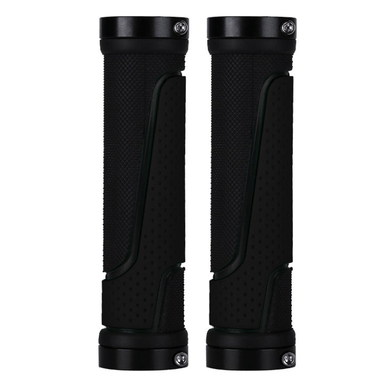 1pair BG-0404 Bicycle Rubber Handle Cover The Mountain Bike Bilateral Lock Dead Anti-Slip Handle Cover Black