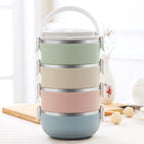 Gradient Color Lunch Box Food Bento Box Stainless Steel Container 4 Layer