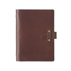 A5 Cowhide Retro Loose-Leaf Notebook Diary Office Business Simple Notepad Crazy Horse Leather Handbook, Brown, Ink Green, Blue, Black, Coffee, Wine Red, Purple Brown