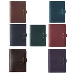 A5 Cowhide Retro Loose-Leaf Notebook Diary Office Business Simple Notepad Crazy Horse Leather Handbook, Brown, Ink Green, Blue, Black, Coffee, Wine Red, Purple