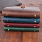 A5 Cowhide Retro Loose-Leaf Notebook Diary Office Business Simple Notepad Crazy Horse Leather Handbook, Brown, Ink Green, Blue, Black, Coffee, Wine Red, Purple