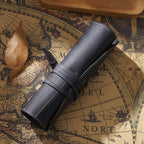 Retro First Layer Cowhide Pen Curtain Simple Literary Pencil Case Multifunctional Volume Pencil Case, Crazy Horse Skin Black, Crazy Horse Skin Coffee, Crazy Horse Skin Brown, Crazy Horse Skin Wine Red, Crazy Horse Skin Ink Green, Crazy Horse Skin Blue Crazy Horse Skin Black