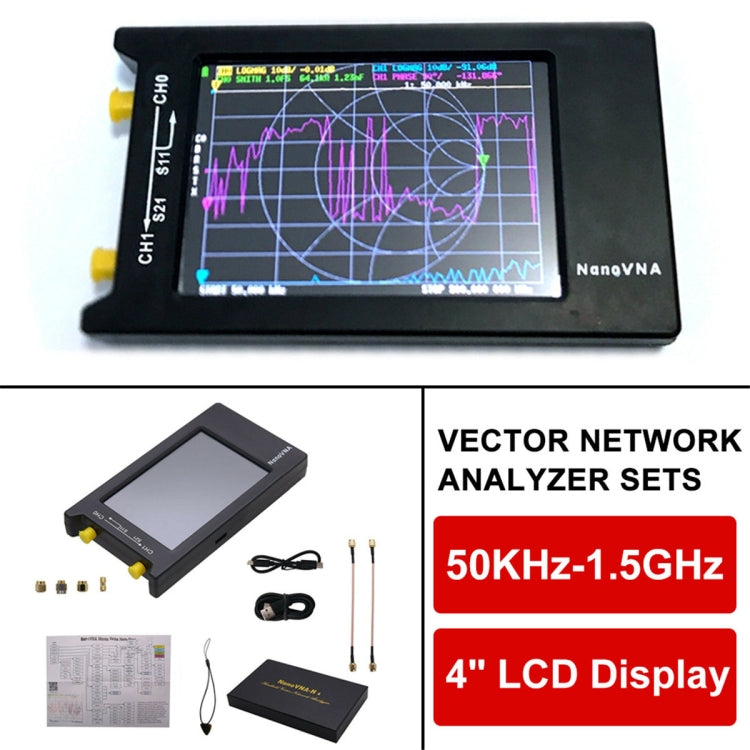 NANOVNA-H Upgraded Version 2.8 Inch TFT 50Khz-1.5Ghz Vector Network Antenna Analyzer MF HF VHF UHF With SD Card Slot Without Card, 4 Inch – Card Slot, TPU