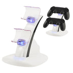 IPLAY LED Micro Dual Controller Holder Charger 2 LED Micro USB Handle Fast Charging Dock Station Stand Charger for PS4 Controller, For Xbox One Controller For Xbox One Controller