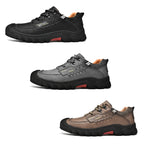 XZ2182 Autumn Men Outdoor Hiking Shoes Cowhide Laced Thick-Soled Men Shoes, 46 – Wear-resistant, Leather, Non-slip