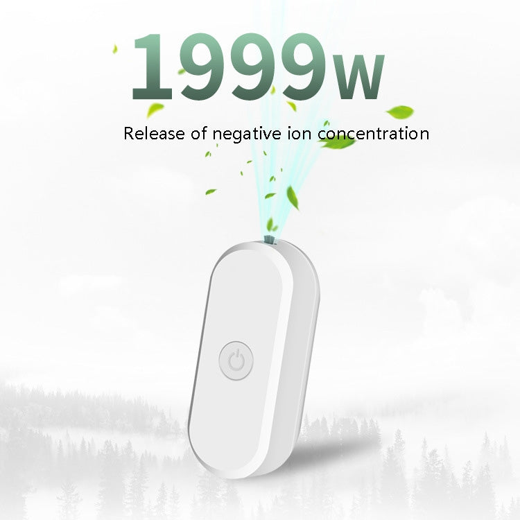 EP206 Hanging Neck Negative Ion Necklace Air Purifier, Black, White – Wear-resistant, Lanyard