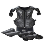 GHOST RACING Motorcycle Protective Gear Children Safety Riding Sport Vest + Knee Pads + Elbow Pads Protective Suit Black