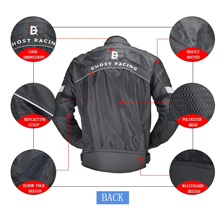 GHOST RACING GR-Y05 Motorcycle Cycling Cloth Men Knight Racing Jacket Keep Warm Anti-Fall Locomotive Off-Road Suit, L, XL, XXL, XXXL
