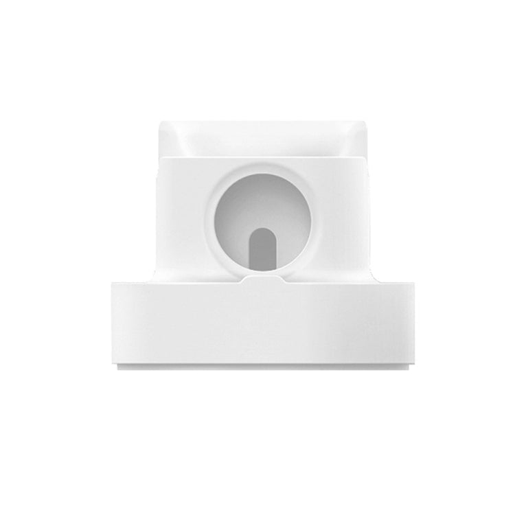 2 In 1 Smart Watch Charging Bracket Desktop Silicone Watch Charging Stand For Apple Watch, Black, White, Pink, Deep Blue, Grey – Non-slip White