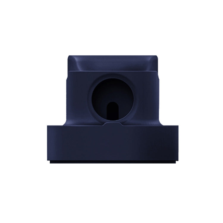 2 In 1 Smart Watch Charging Bracket Desktop Silicone Watch Charging Stand For Apple Watch, Black, White, Pink, Deep Blue, Grey – Non-slip Deep Blue
