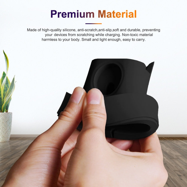 2 In 1 Smart Watch Charging Bracket Desktop Silicone Watch Charging Stand For Apple Watch, Black, White, Pink, Deep Blue, Grey – Non-slip