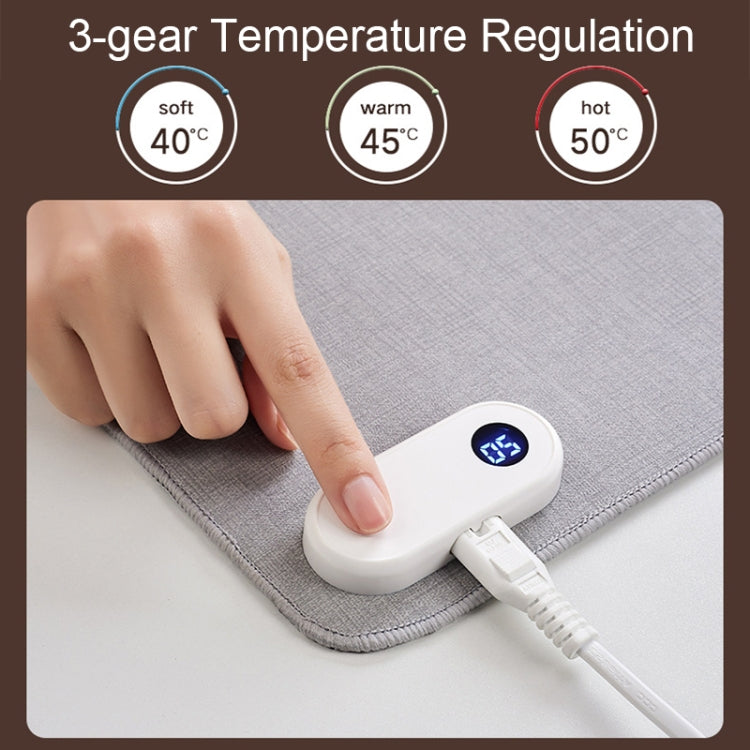 Intelligent Digital Display Timing Heating Mouse Pad Office Desktop Electric Heating Mat, CN Plug, Rabbit 80x33cm, Black 80x33cm, Grey 60x36cm – Waterproof, Wear-resistant, Leather