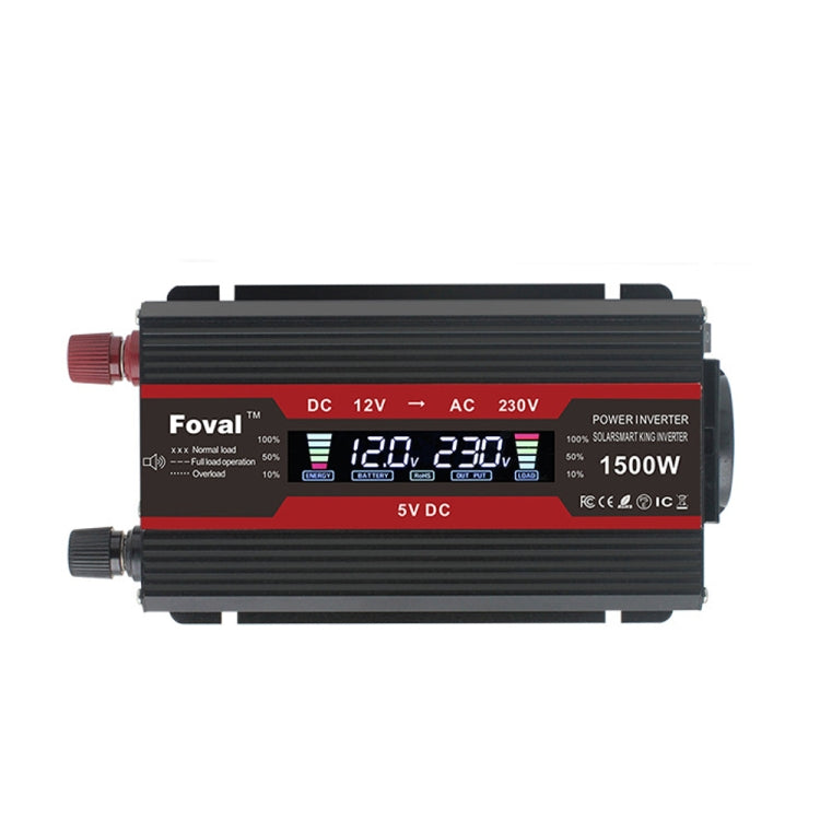 LCD Smart Home Car Inverter 12V To 220V Power Converter, 1500W, 2000W, 2600W, 3000W – TPU 1500W