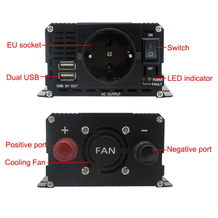 LCD Smart Home Car Inverter 12V To 220V Power Converter, 1500W, 2000W, 2600W, 3000W – TPU