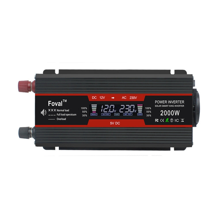 LCD Smart Home Car Inverter 12V To 220V Power Converter, 1500W, 2000W, 2600W, 3000W – TPU 2000W