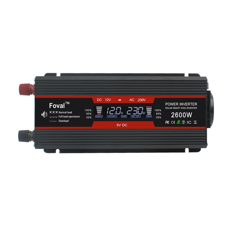 LCD Smart Home Car Inverter 12V To 220V Power Converter, 1500W, 2000W, 2600W, 3000W – TPU 2600W