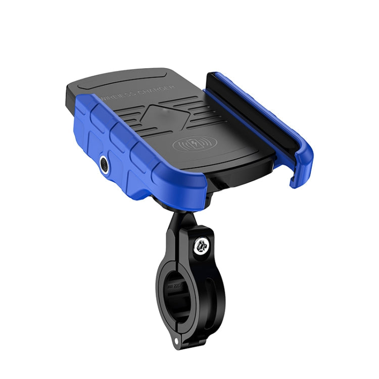 M9 Motorcycle Wireless Charging Mobile Phone Bracket 15W Fast Charging Mobile Phone Navigation Bracket, M9 (Black), M9 (Blue), M9 (Red), M9 (Gray) – Waterproof, Fast Charging, Wireless Charging M9 (Blue) Blue
