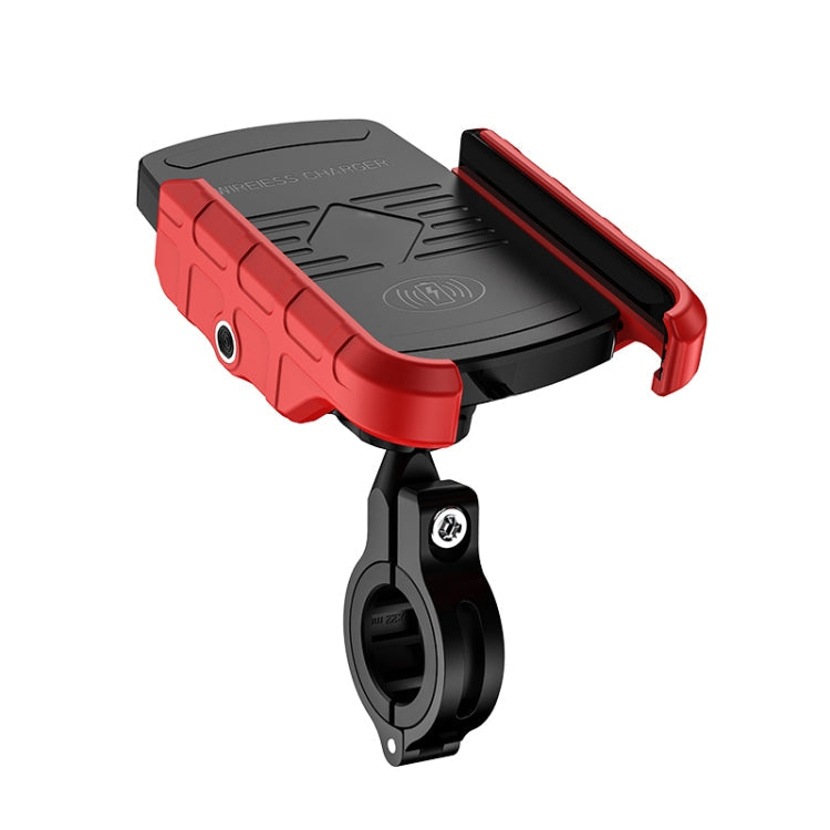 M9 Motorcycle Wireless Charging Mobile Phone Bracket 15W Fast Charging Mobile Phone Navigation Bracket, M9 (Black), M9 (Blue), M9 (Red), M9 (Gray) – Waterproof, Fast Charging, Wireless Charging M9 (Red) Red