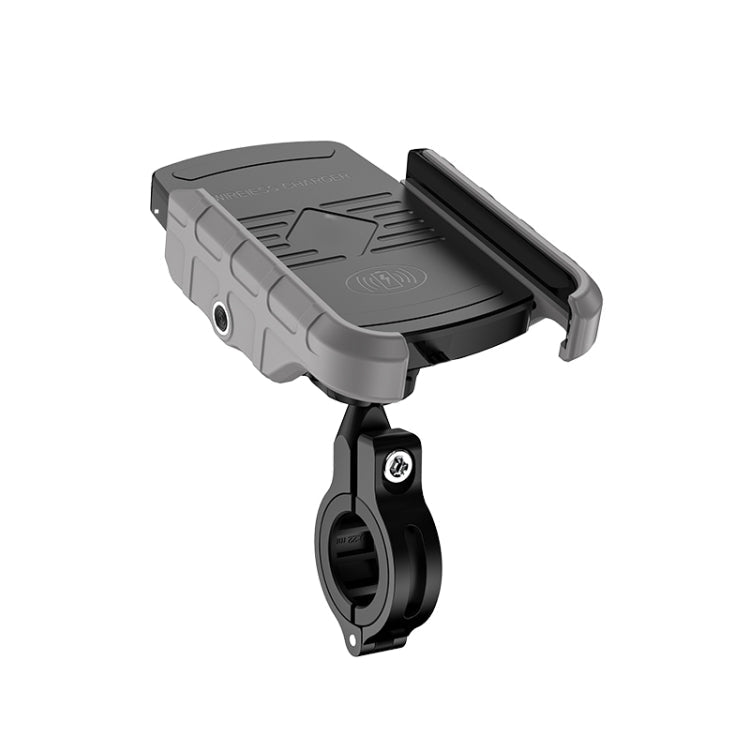 M9 Motorcycle Wireless Charging Mobile Phone Bracket 15W Fast Charging Mobile Phone Navigation Bracket, M9 (Black), M9 (Blue), M9 (Red), M9 (Gray) – Waterproof, Fast Charging, Wireless Charging M9 (Gray) Gray