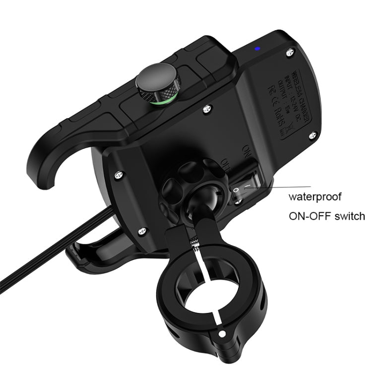M9 Motorcycle Wireless Charging Mobile Phone Bracket 15W Fast Charging Mobile Phone Navigation Bracket, M9 (Black), M9 (Blue), M9 (Red), M9 (Gray) – Waterproof, Fast Charging, Wireless Charging