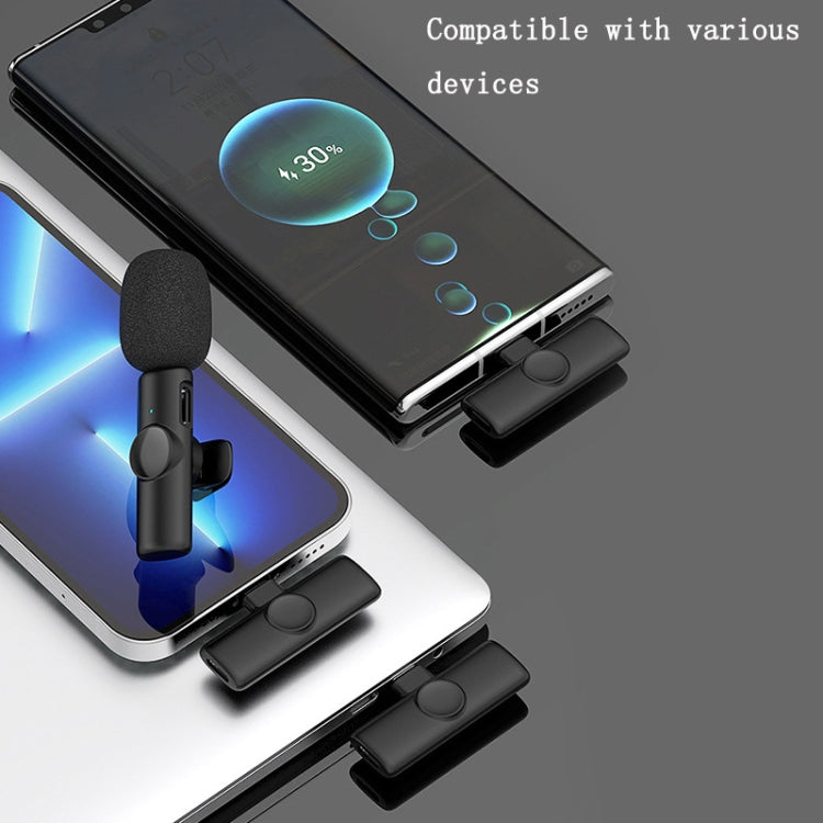 Lavalier Wireless Microphone Mobile Phone Live Video Shooting Small Microphone, Type C 1 To 1, Type-C 1 To 2