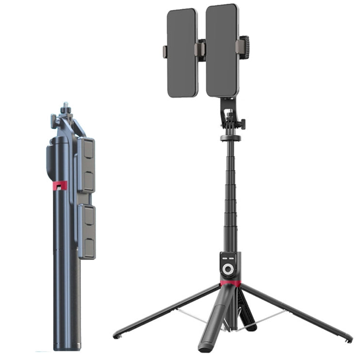 360-Degree Rotating Foldable Bluetooth Selfie Sticks Live Stand, Spec:, P220 TK (Double Clip), P225 TK (Double Clip) P225 TK (Double Clip)