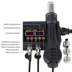 Hot Air Desoldering Station Dual Digital Display Two In One Temperature Control Electric Soldering Iron Soldering Station,, EU Plug