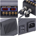 Hot Air Desoldering Station Dual Digital Display Two In One Temperature Control Electric Soldering Iron Soldering Station,, EU Plug