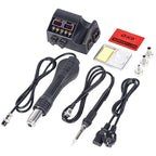 Hot Air Desoldering Station Dual Digital Display Two In One Temperature Control Electric Soldering Iron Soldering Station,, EU Plug