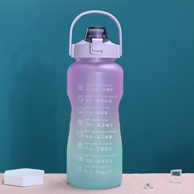 Large-Capacity Sports Water Cup Outdoor Drop-Proof Portable Straw Water Bottle, 2L 2L Purple Green Gradient